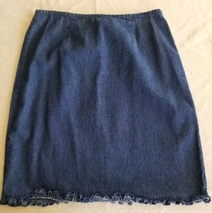 Sz L Faded Glory Denim Skirt